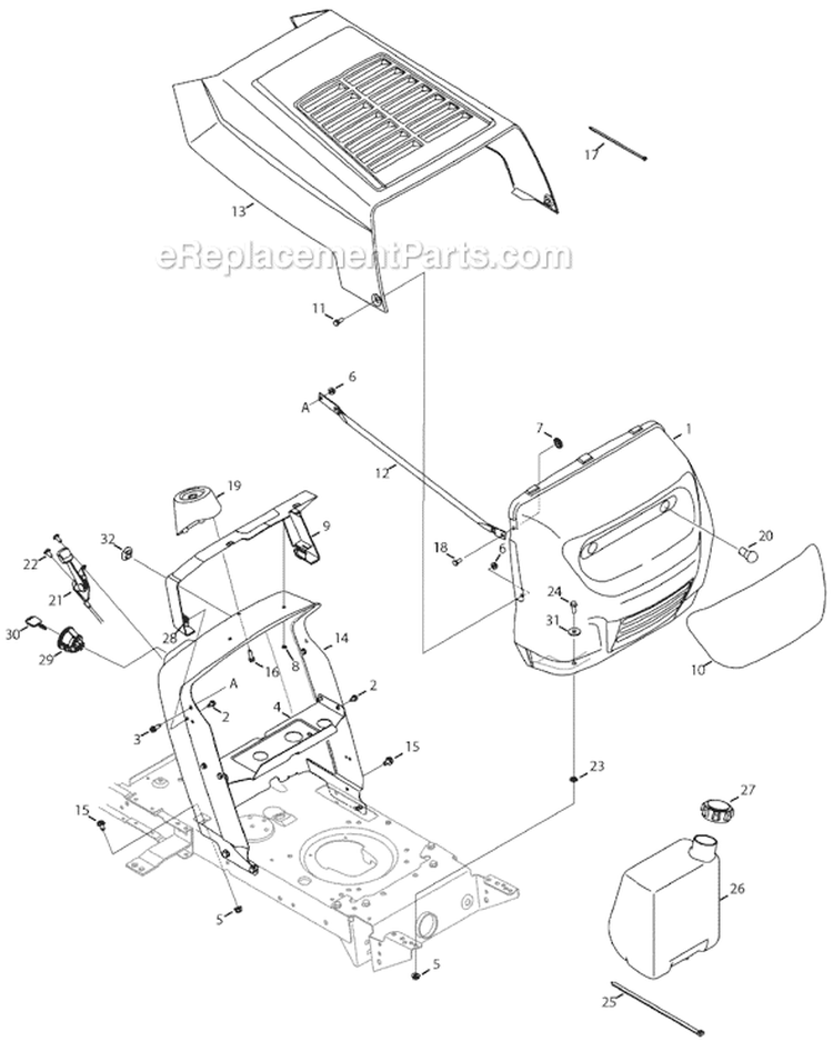 Page D Diagram and Parts List for 13AC762F000  Yard Machines Lawn Tractor